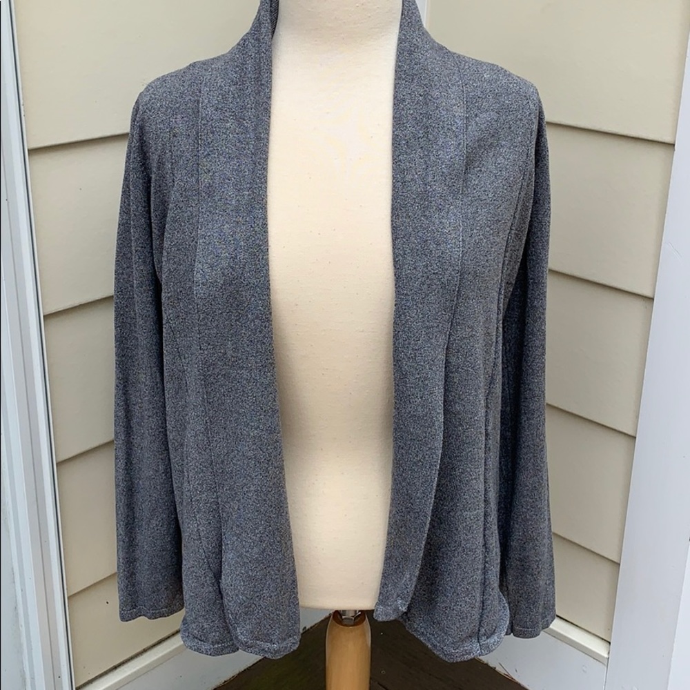Gray Open‑Front Cardigan Comfy Minimal Understated Neutral Wardrobe Staple - Picture 2 of 8